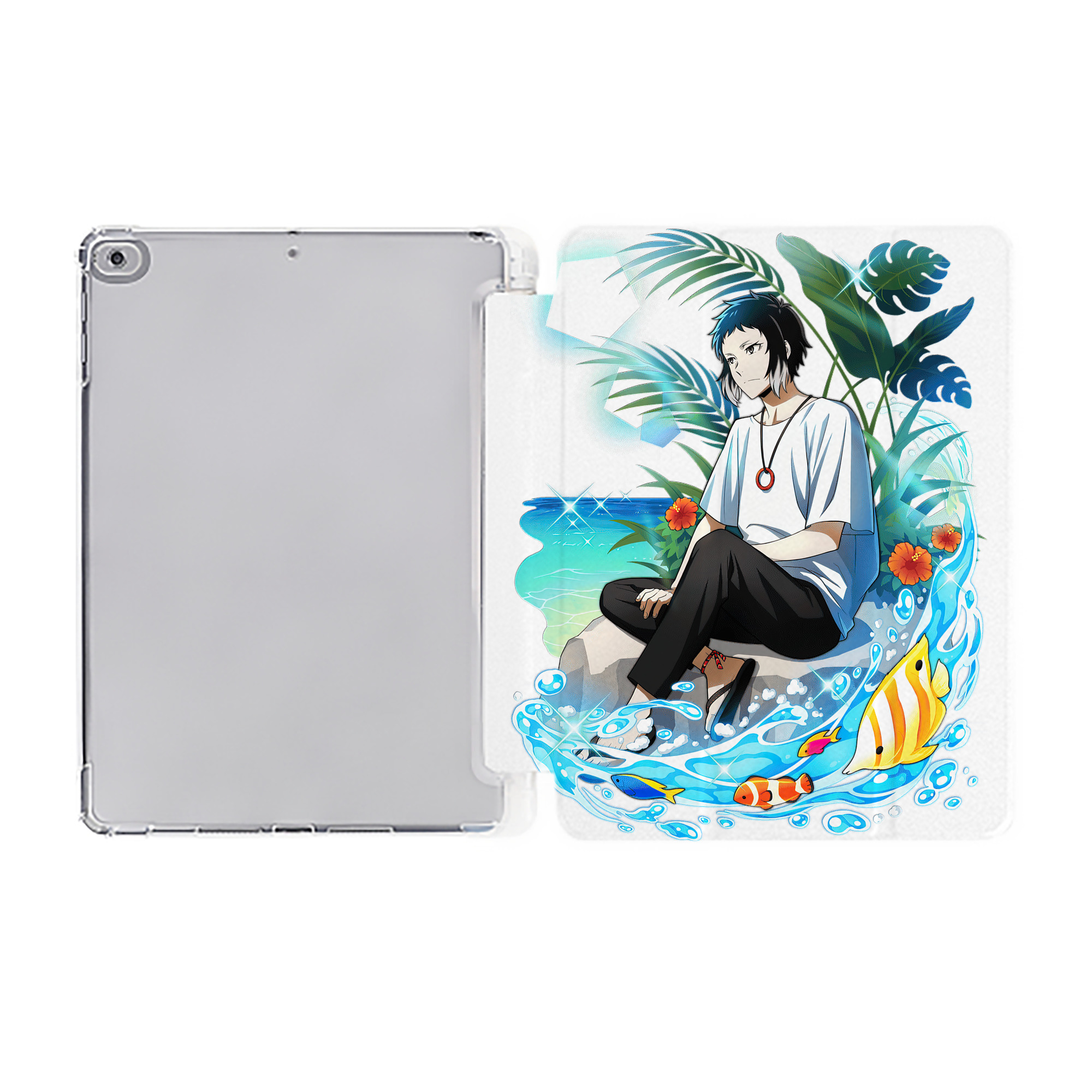 （画像用） 文豪ストレイドッグス Bungo Stray Dogs IPad ケース ペン収納付き 三つ折りスタンド PUレザー×シリコン 対応機種9.5/10.5/10.9インチ